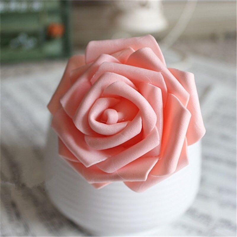 10pcs 6kind of colors Diameter 6-7 Cm Artificial Foam Roses For Home Bouquet Wedding Party Craft DIY Artificial Flowers Decor