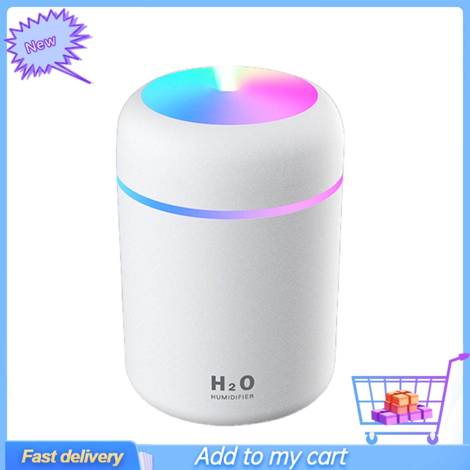 Mist Maker Ultrasonic 300ml with Colorful Lamp Essential Oil Diffuser Cool Humidifier for Car