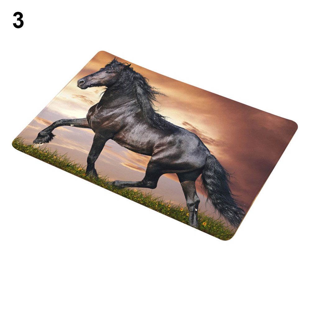 Running Horse Water Absorption Non-slip Door Mat Floor Carpet Rug Bathroom Pad