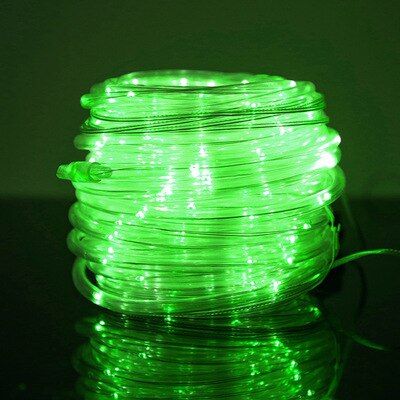 200/300 LEDs Solar Powered Rope Tube String Lights Outdoor Waterproof Fairy Lights Garden Garland For Christmas Yard Decoration--white--12M  100LEDs