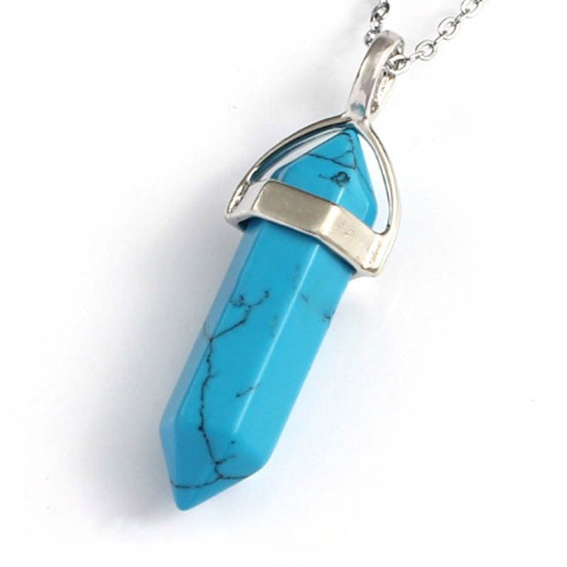 Natural Crystal Couple Ornament Hexagonal Column European Style Fashion Decoration Quartz Mineral Jewelry Pendant 1Pcs