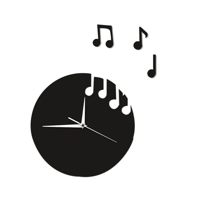 Mute Wall Clock,DIY Wall Clock Note Clock for Living Room Office Kitchen Decor Personality Wall Clock(Black)