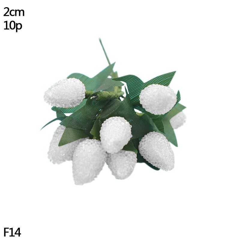 Handmade Artificial Flower Stamen Christma Blue Flower Cherry Berries Bouquet DIY Wedding Christmas Wreath Craft Gift Decoration