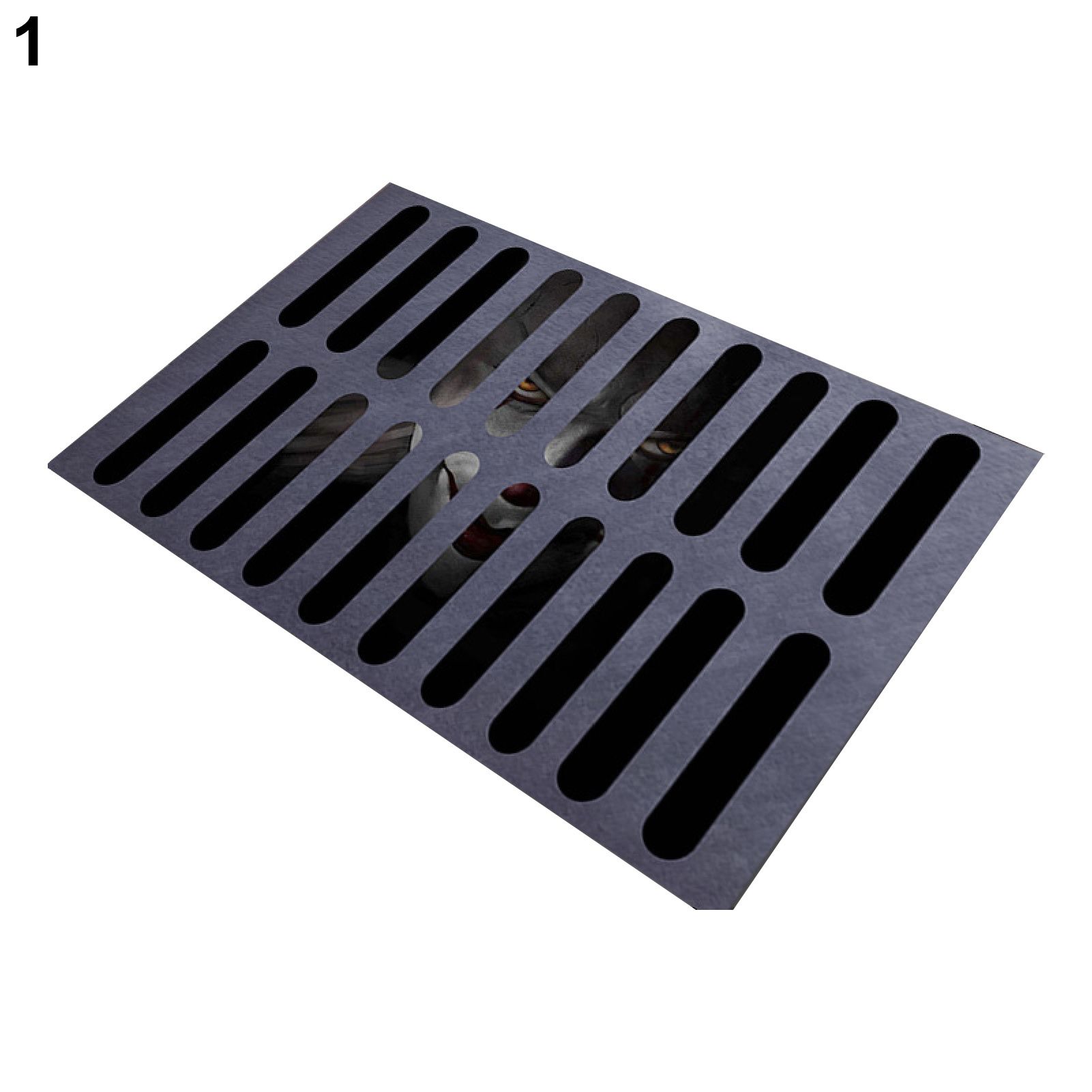Comic Clown Pattern Floor Mat Anti-slid Strong Adsorption Polyester Floor Cushion for Daily Use
