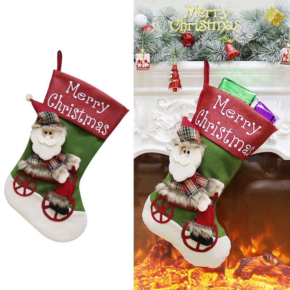 Christmas Creative Christmas Socks Gift Bag Christmas Tr-ee Pendant Christmas Decoration For Christmas Party Decorating