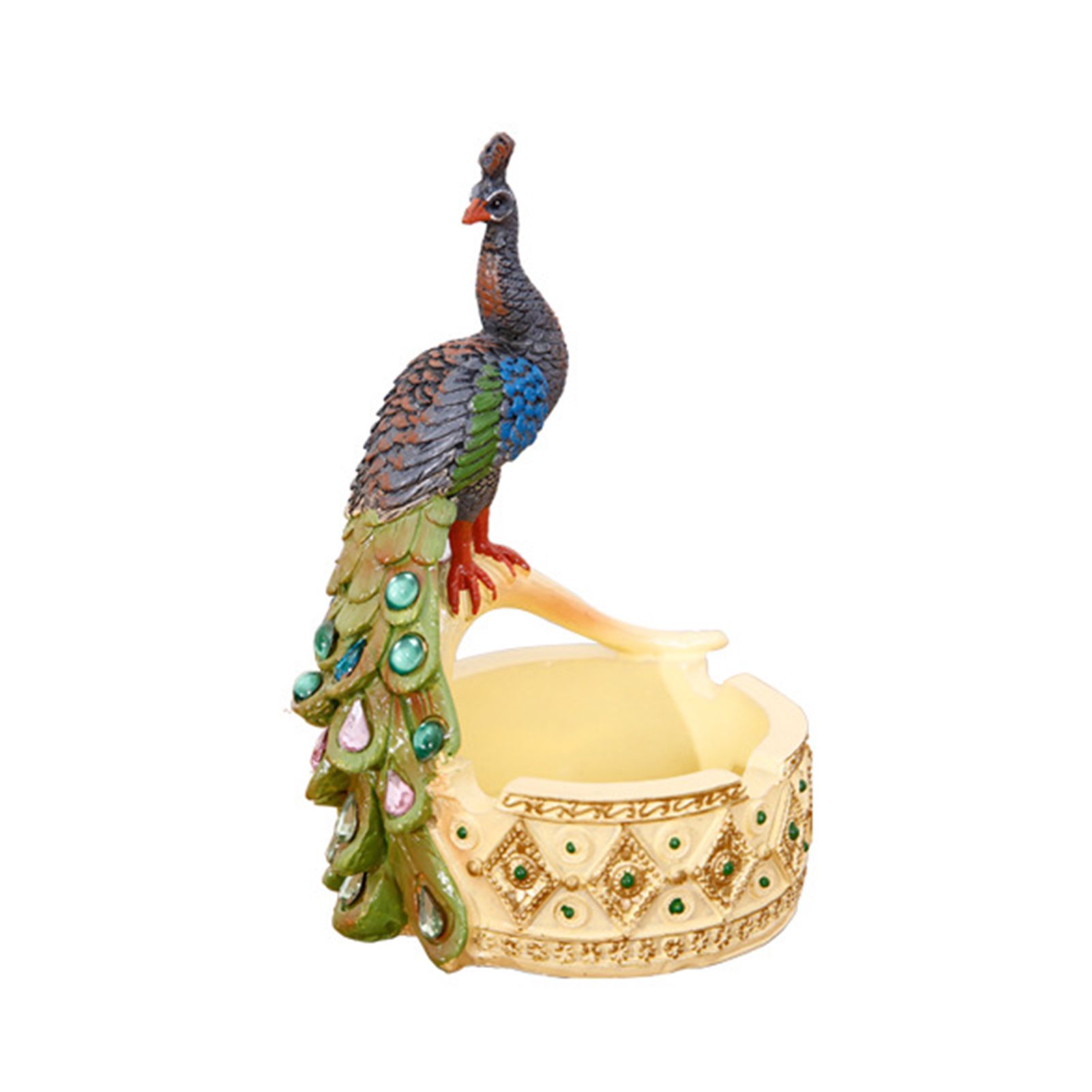 Ashtray Eye-catching Exquisite Peacock Incense Resin Ashtray