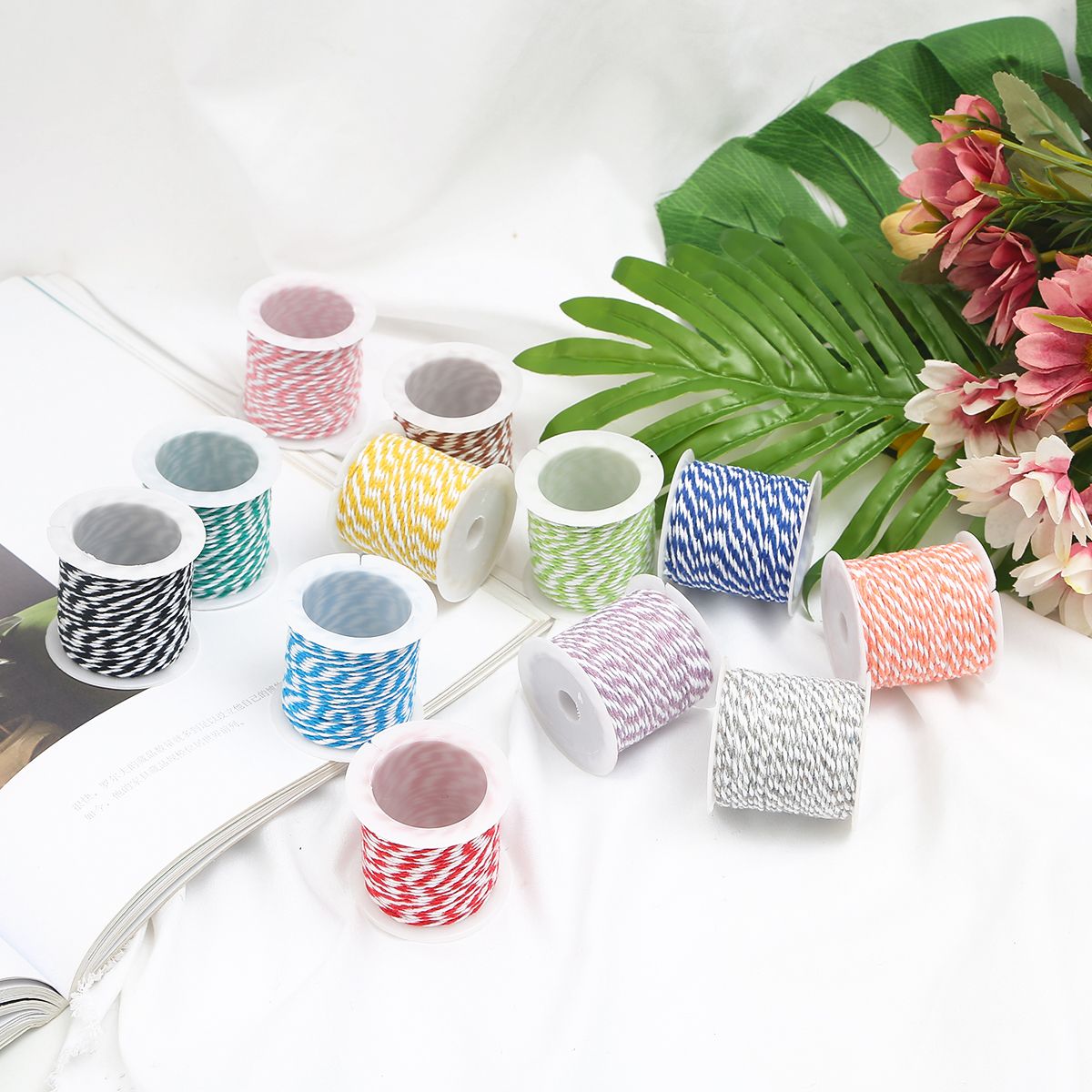 1 Piece/Pack Two Color Cotton Thread DIY 10m Home Textile Wedding Decoration Tepsi Art (null)