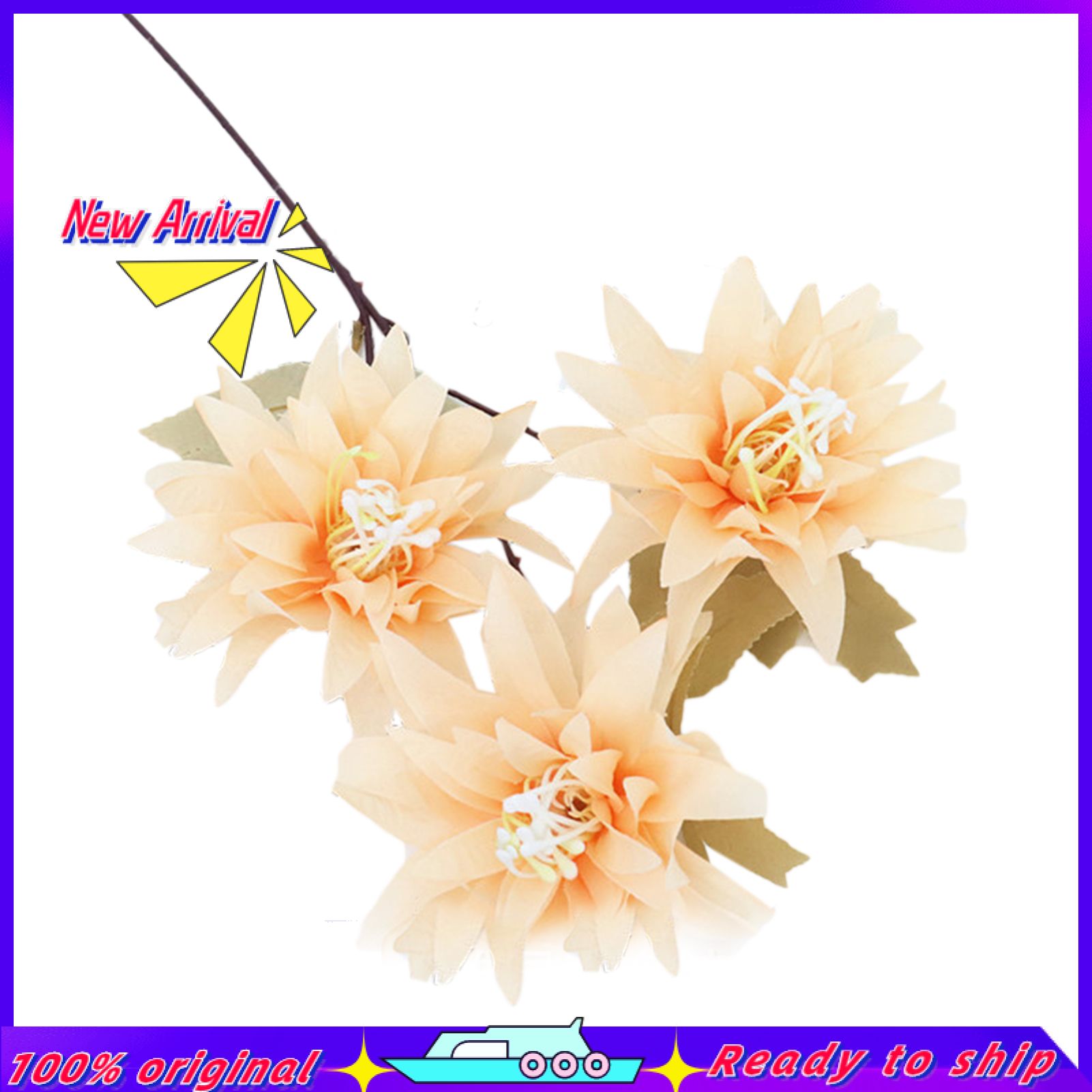 Artificial Flower 3 in 1 Easy to Care Faux Silk Simulation Flower Decor for Wedding