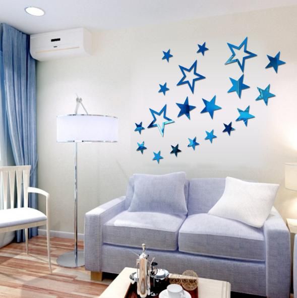 3D Star Multi-color DIY Shape Mirror Wall Stickers Home Wall Bedroom Office Decor