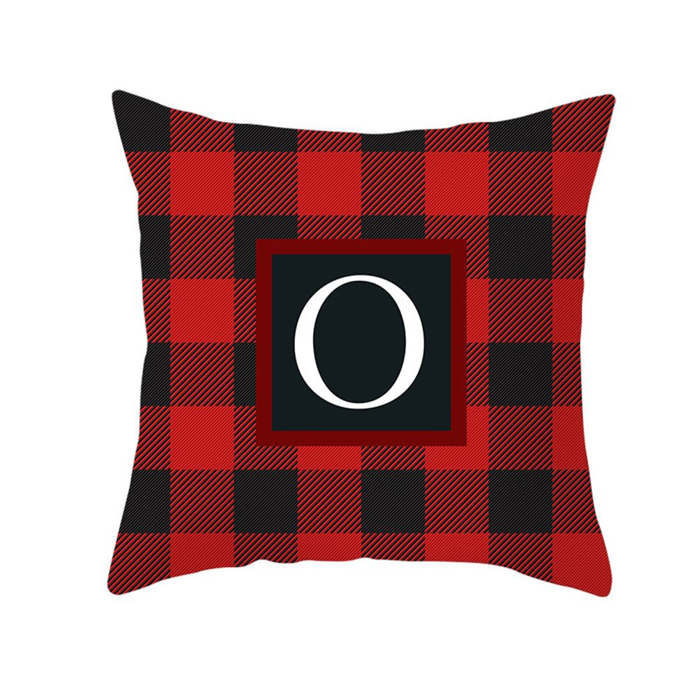 Alphabet Plaid Pattern Cushion Cover Pillow Case Home Office Sofa Chair Decor