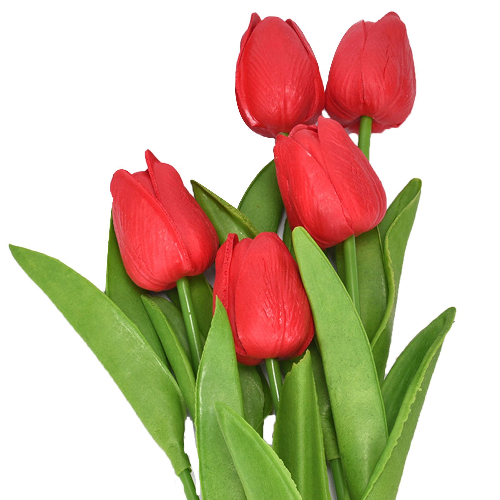 5Pcs Fake Flowers Nice-looking Attractive Charming Artificial Floral Tulip Fake Flowers Bouquets for Home