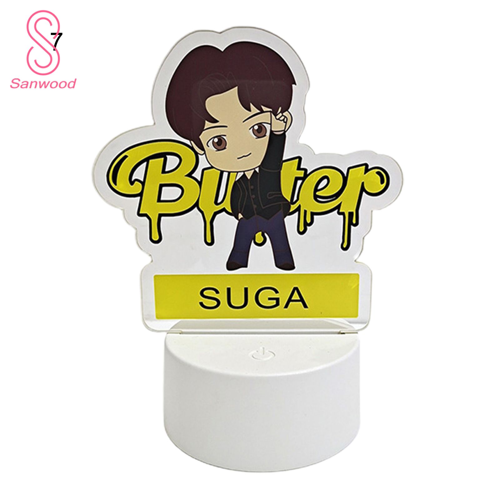 BTS Stand Luminous Design Decorative Cartoon Light Acrylic Figure Stand Birthday Gift