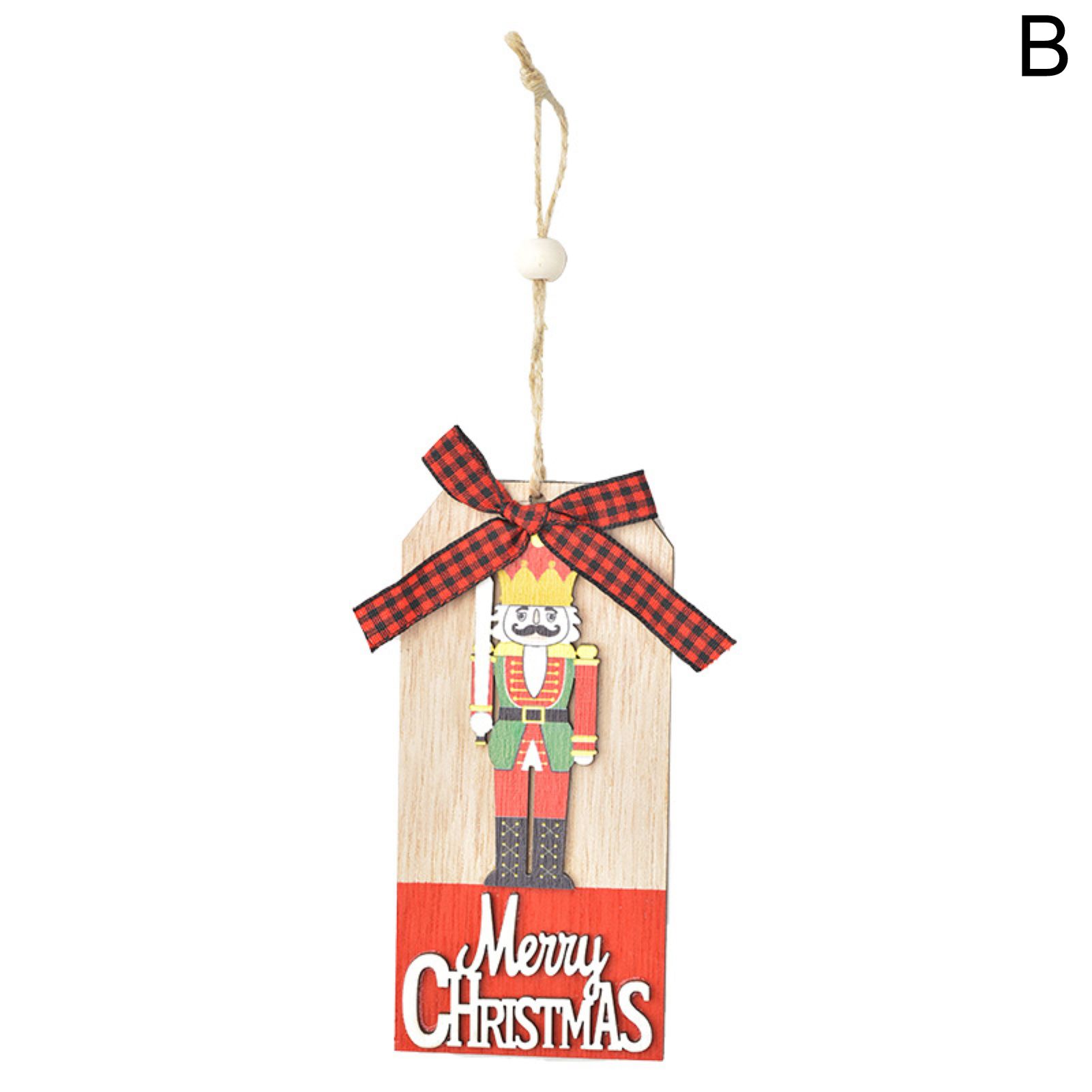 Christmas Decoration Wooden Walnut Soldier Pendant Letter Card Bow Ornament