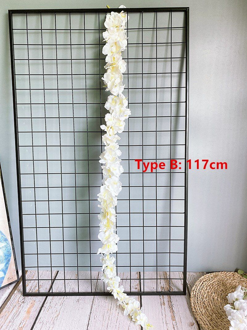 120cm long Artificial Wisteria Flower Vine Silk Hydrangea rattan DIY Wedding birthday party Decoration Wall backdrop flowers