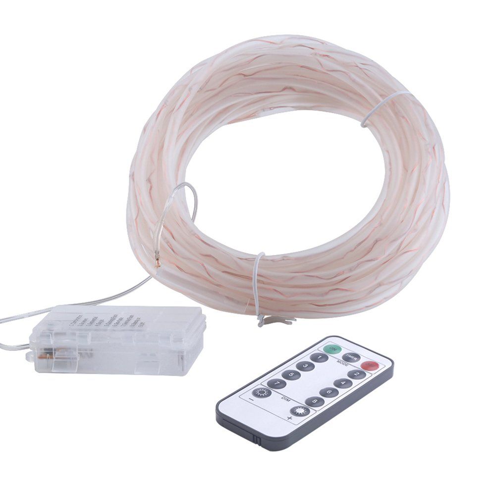 Transparent Tube 5M 50 LED Outdoor Solar Lamps LED String Light Copper Wire