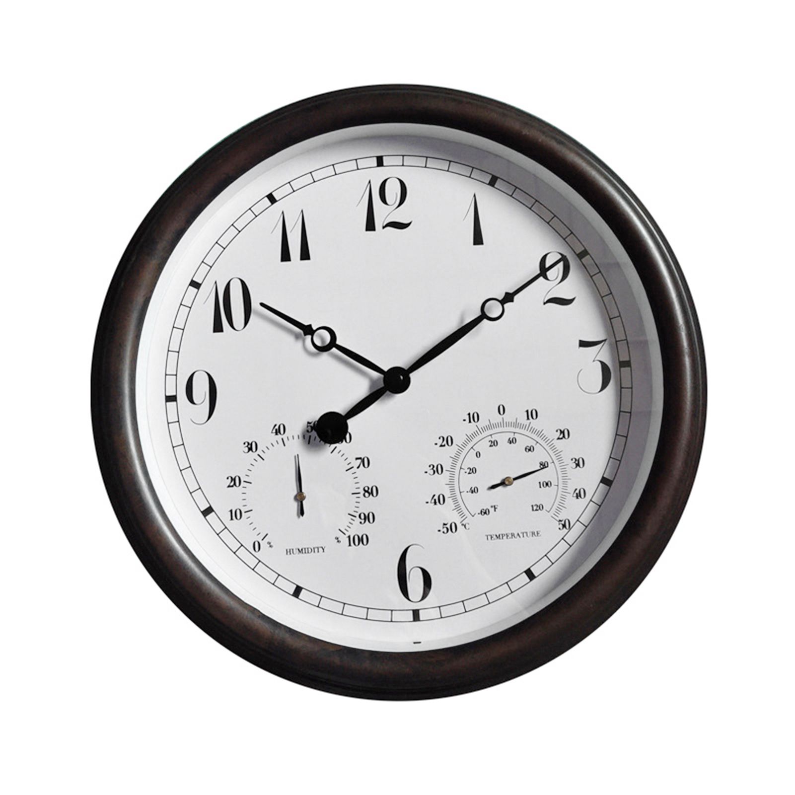Ehousehold Wall Clock Waterproof Decorative Temperature Display European Style Round Clock for Bedroom