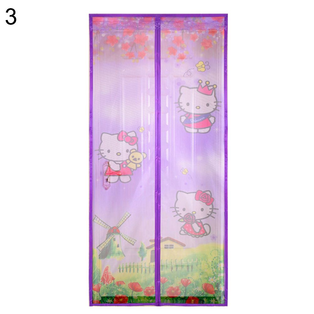 Cartoon Stitch Cat Doraemon Magnetic Screen Window Door Anti Mosquito Curtain