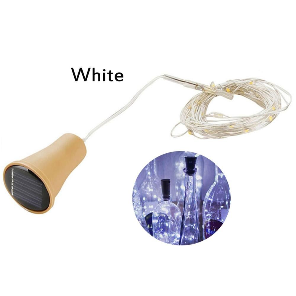 5/10 PCS Solar  Bottle Lights 20 LED Solar Cork String Light Copper Wire Light for Holiday Christmas Party Wedding Decor--Red--1PCS 20LED