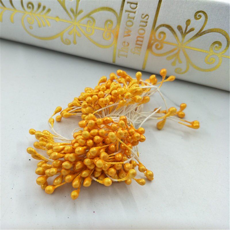 300pcs Mini Pearl Stamen Sugar Handmade Artificial Flower For Wedding Decoration DIY Scrapbooking Decorative Wreath Fake Flower