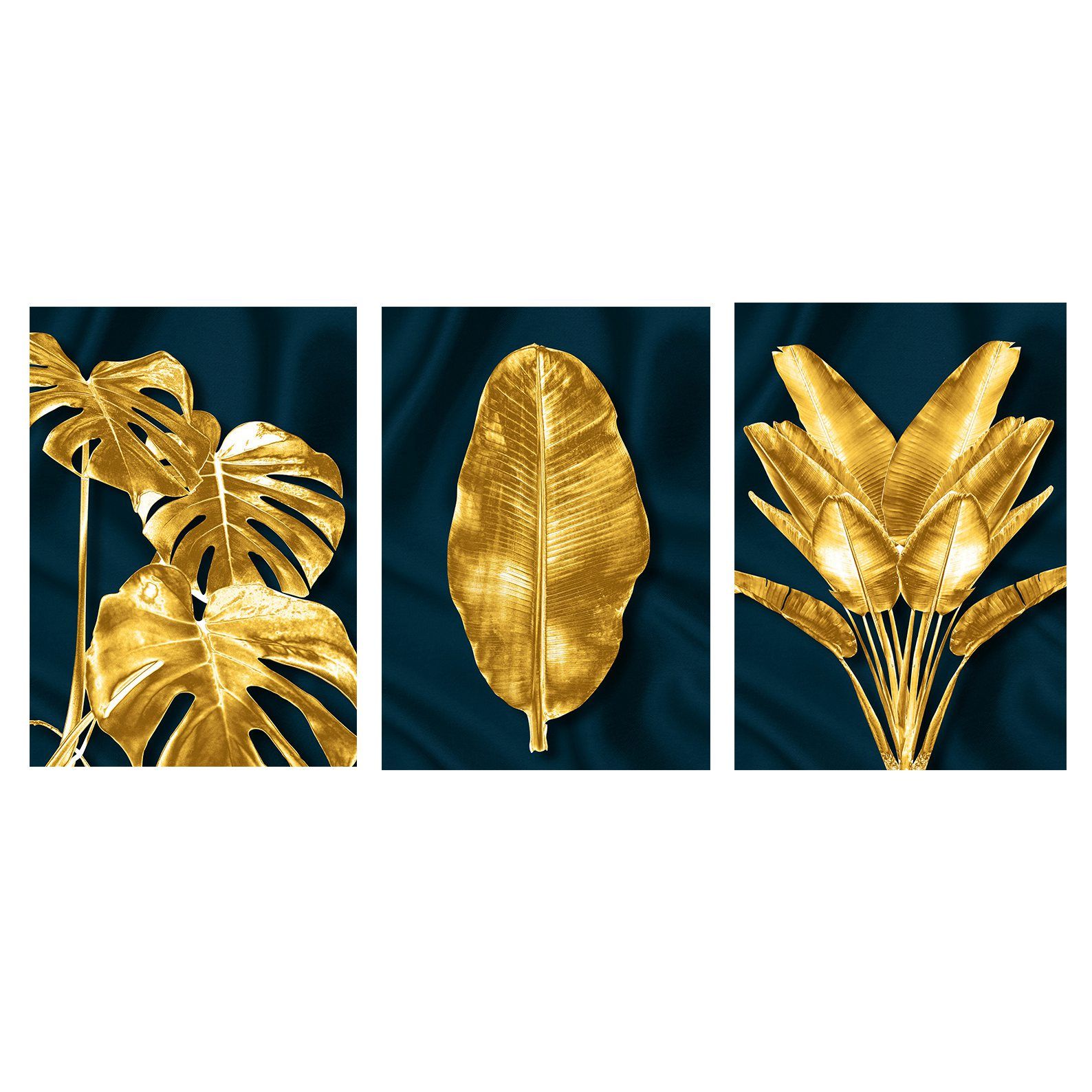 3Pcs aurumen Banana Leaf Decorative Painting Core Wall Painting Home Living Room Hanging Painting Frameless Painting Core