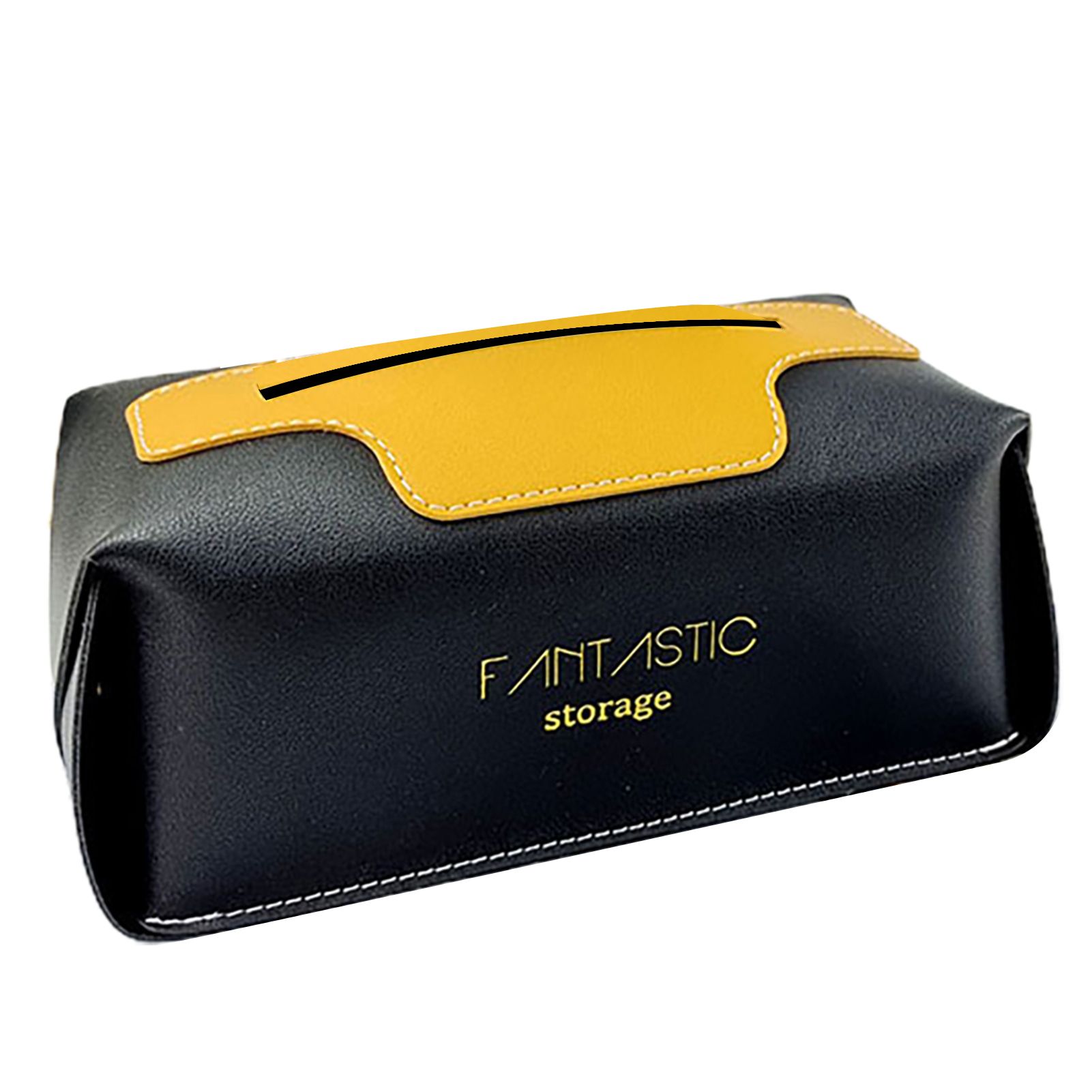 Folding Tissue Box Detachable Stitching Elegant Faux Leather Napkin Box Household Supplies