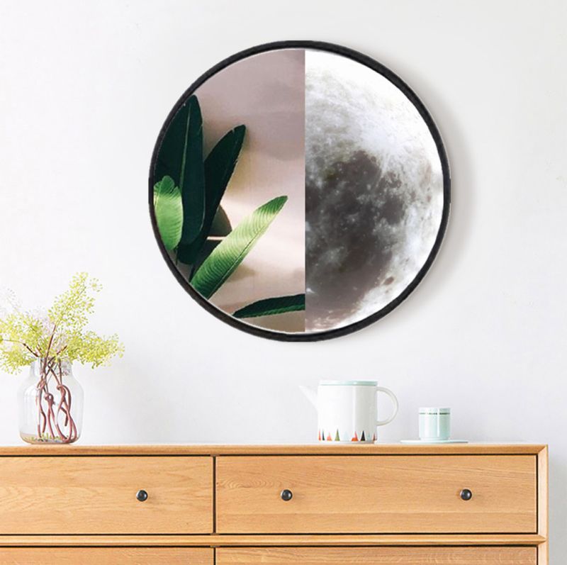 Creative magic mirror makeup mirror with light moon wall lamp living room entrance bathroom decorative mirror wall lamp Professional safety design