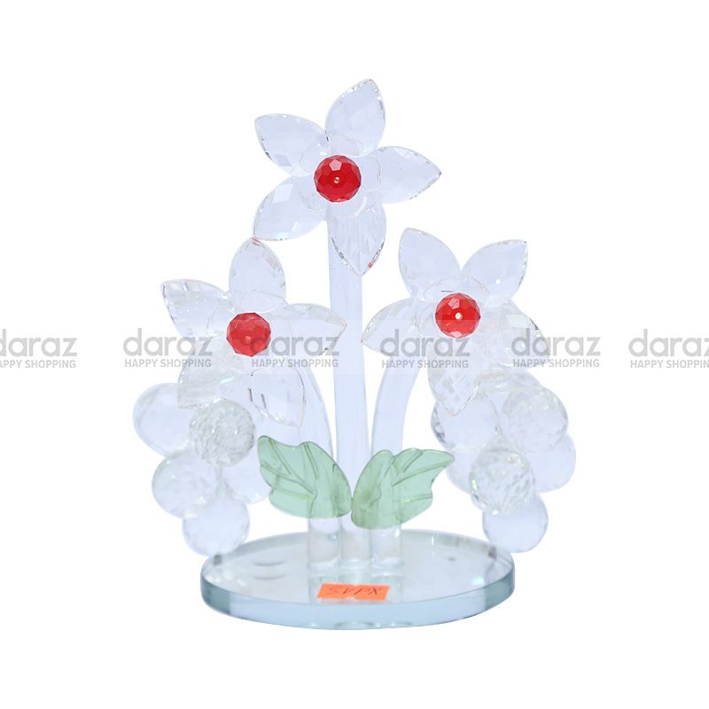 Crystal Glass Multicolor Flower Cute Showpiece