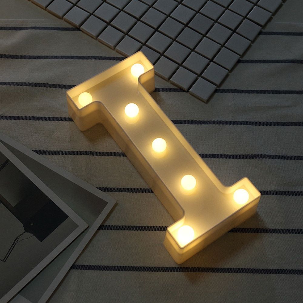 Alphabet Letter Lights Soft Warm Glow LED Light Up Warm White Plastic Illuminate Letters Wall Hung Standing Hanging 1PC
