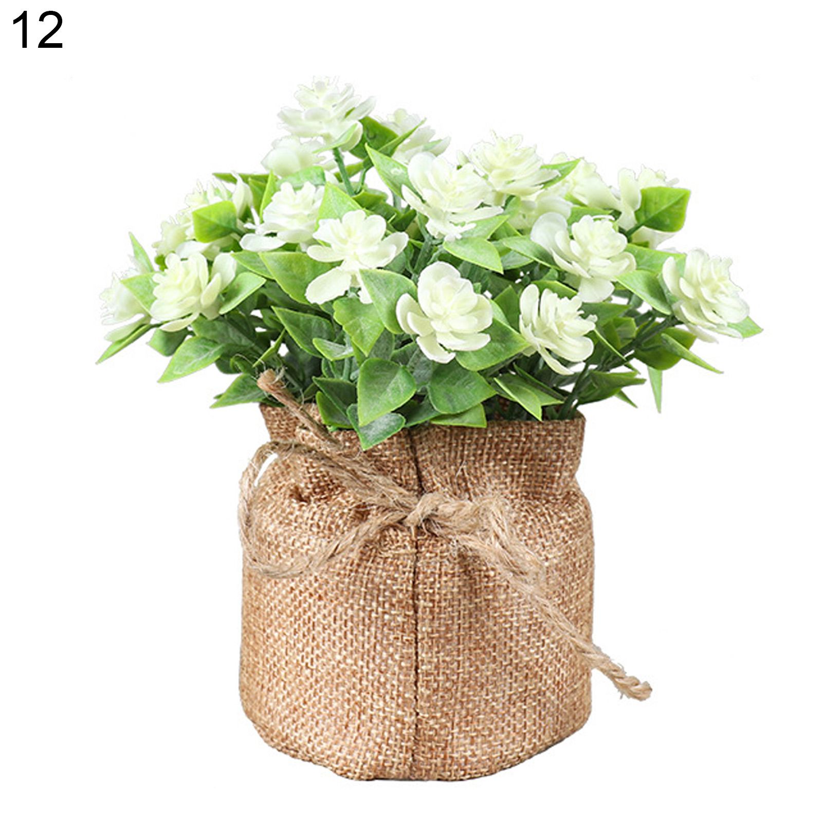 Potted Eye-catching Greenery Artificial Burlap Bag Potted Decor