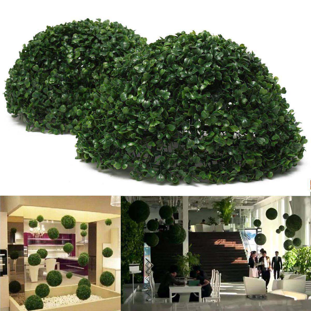 Plastic Green Conifer Topiary Ball Grass Boxwood Hanging Garden Decoration 35cm