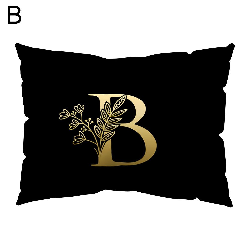 Letter Leaves Square Throw Pillow Case Cushion Cover Sofa Bedding Article