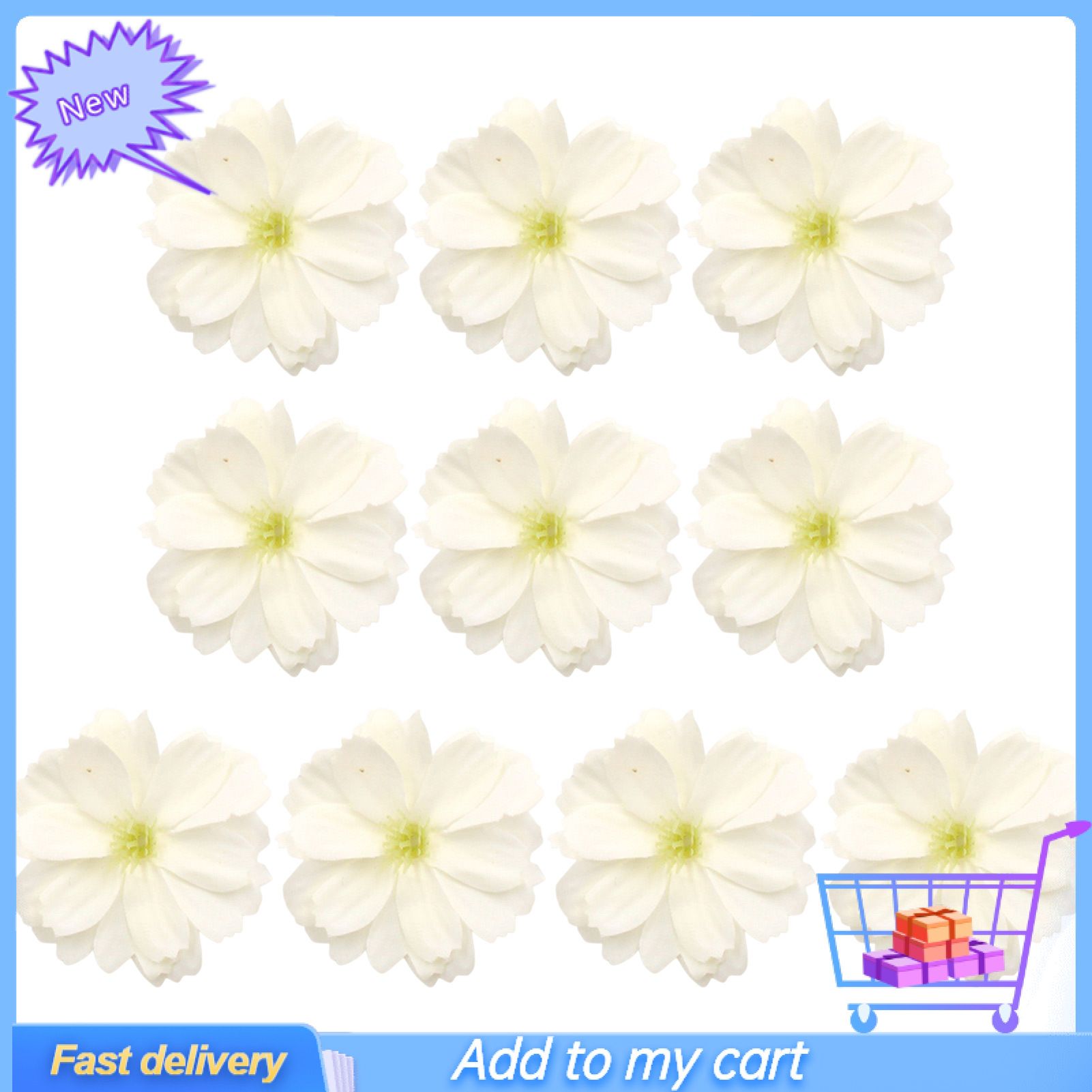 10Pcs 4.5cm  Blossom Head Artificial  Plum Flower Head Home Decoration for Wedding