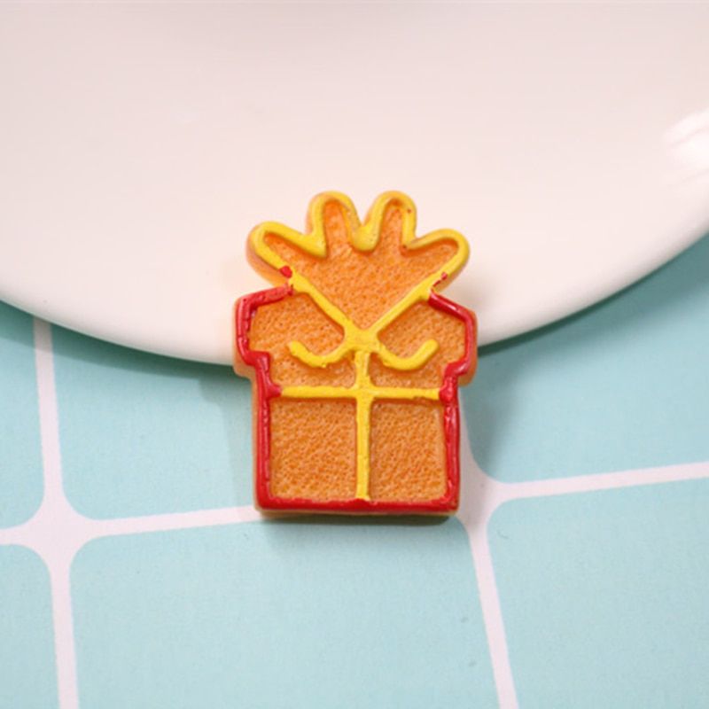 10Pcs ChristCookies Snowman Flat back Resin Cabochon Fake Biscuits Phone Decoration Crafts DIY Scrapbooking Accesories 25mm