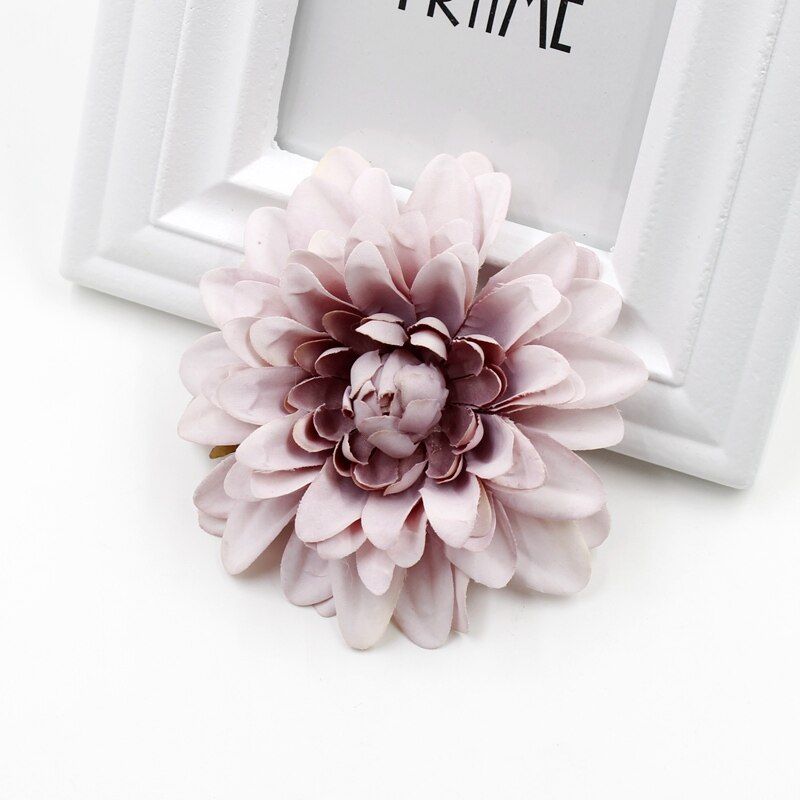 2pcs  10CM silk dahlia artificial flower daisy flower head wedding home decoration DIY flower wall headdress brooch