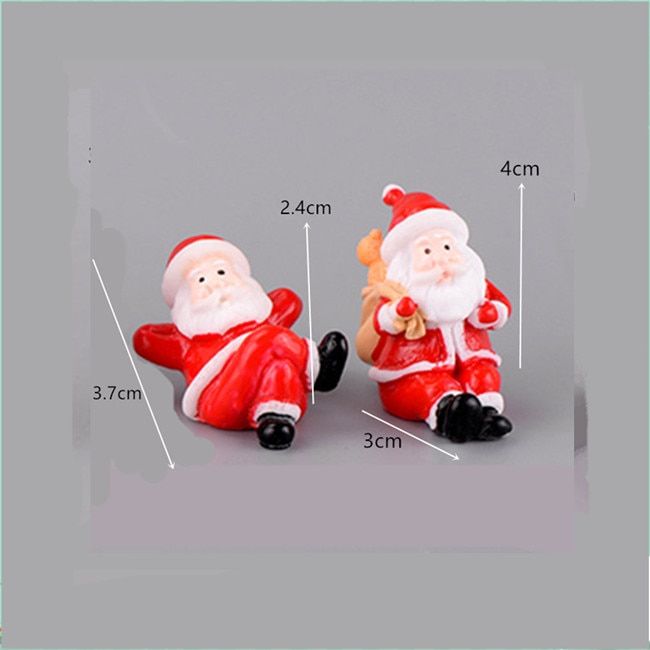 2pcs /Lot Mini ChristDecoration Fairy Santa Claus Snowman ChristMiniature Figurines Home Decoration
