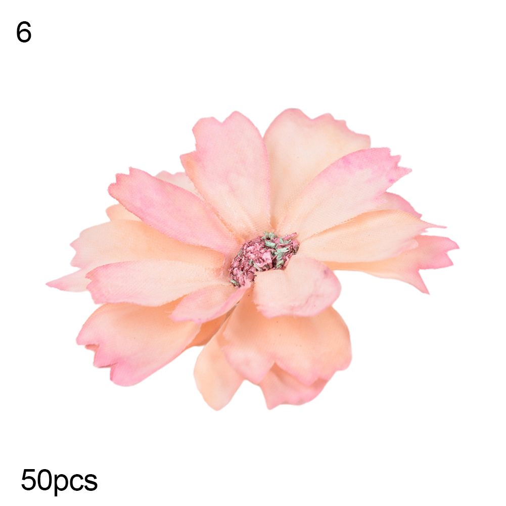 50Pcs Multilayer Simulation Fake Flower Heads DIY Accessories Home Party Decor