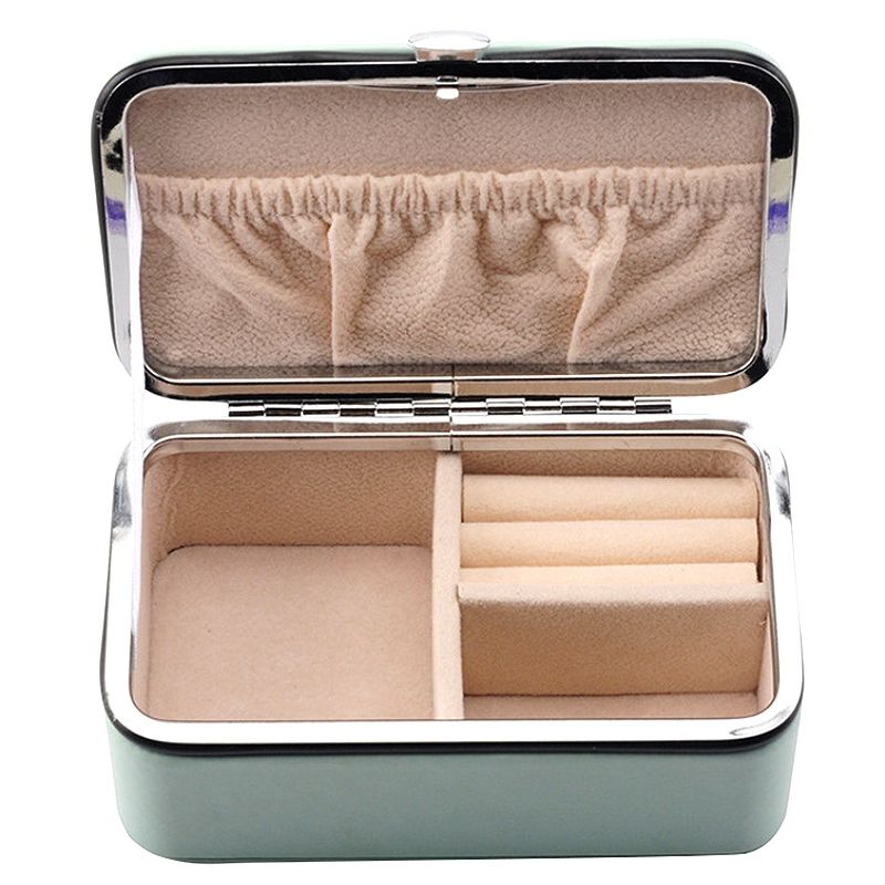 Jewelry Organizer Display Travel Jewelry Case Boxes Portable Jewelry Box PU Leather Grids Storage Necklace Earrings Box