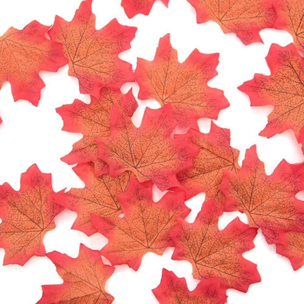 50Pcs/Pack Delicate Fall Artificial 8cm Maple Leaves for Weddings Events Decorating