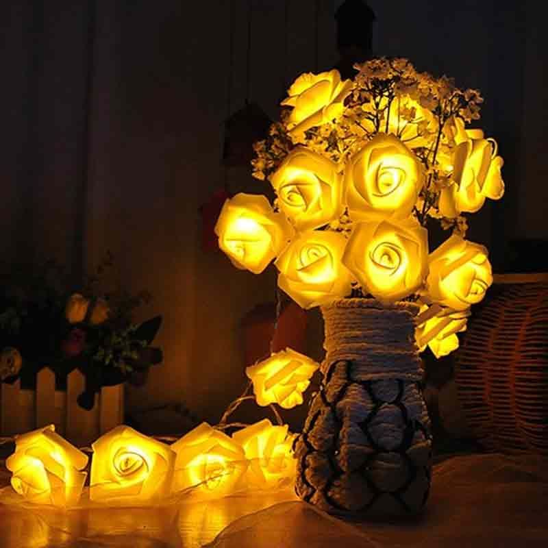 White rose fairy led lights for decoration, party light (Warm White)