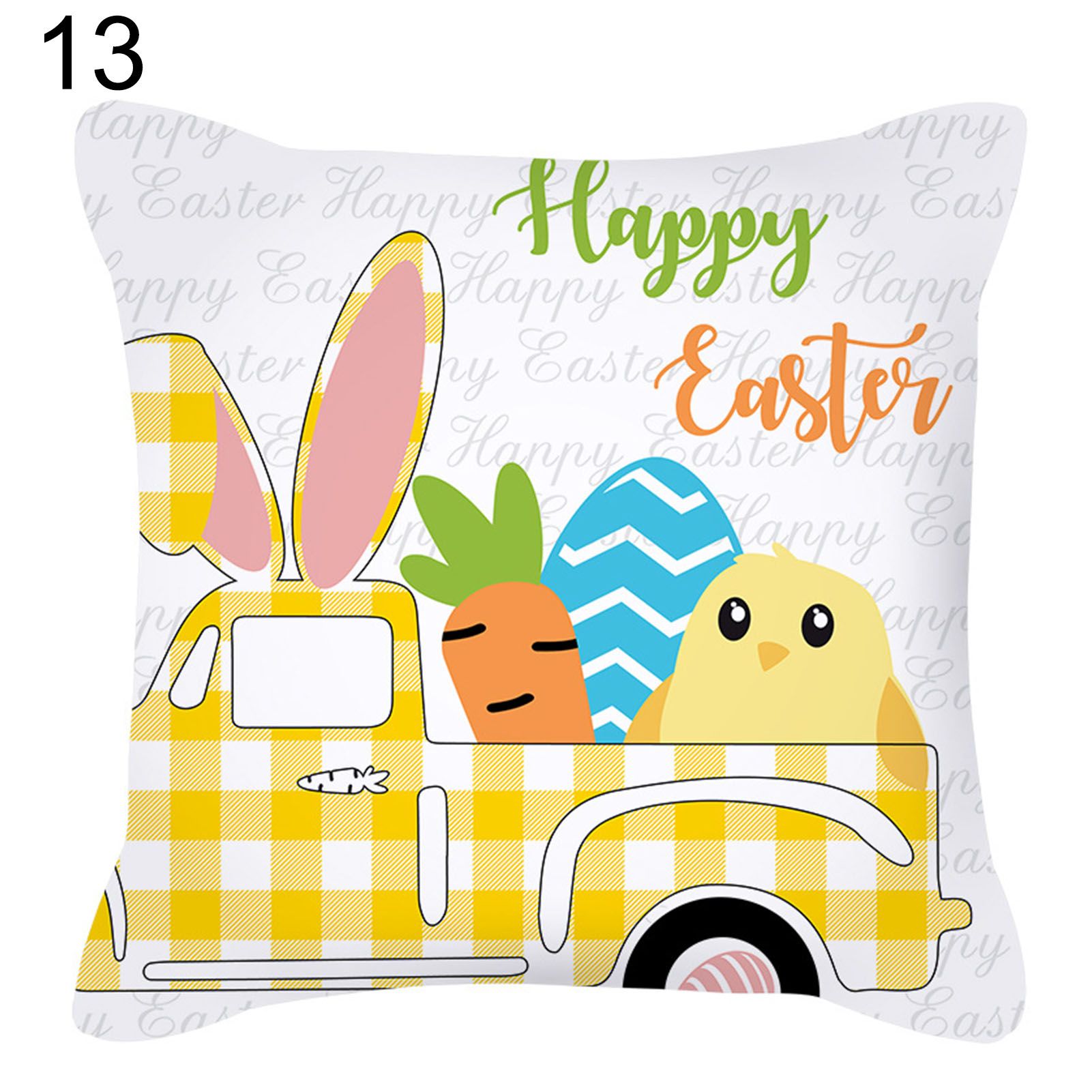 Easter Cushion Cover Bright Color 45x45cm Easter Theme Farmhouse Bunny lowcase