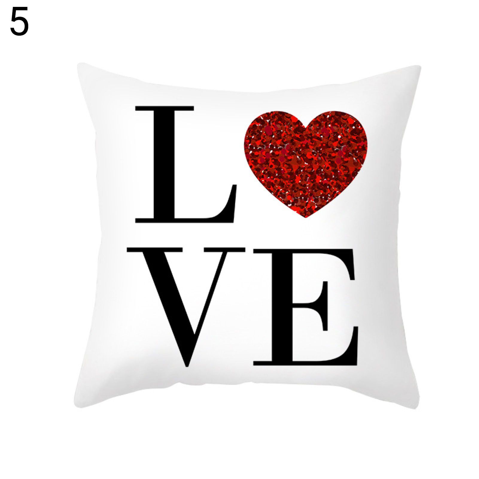 Valentine Throw low Case Romantic 45x45cm Red Blk Love Cushion low Cover