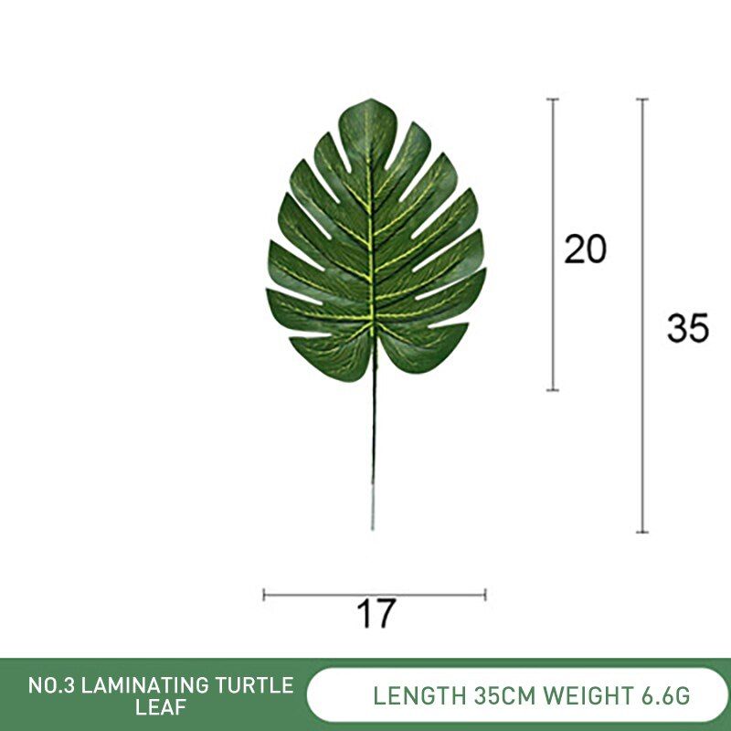 Plastic Artificial Leaves GreenTropical Palm Leaves Simulation Leaf For Party Home Garden Decorations DIY