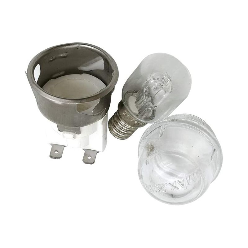 BRADOO-2Set E14 High Temperature Resistance 300 Celsius 250V 25W Oven Lamp,Oven Lamp Holder,Oven Lighting Ceramic Lamp Head