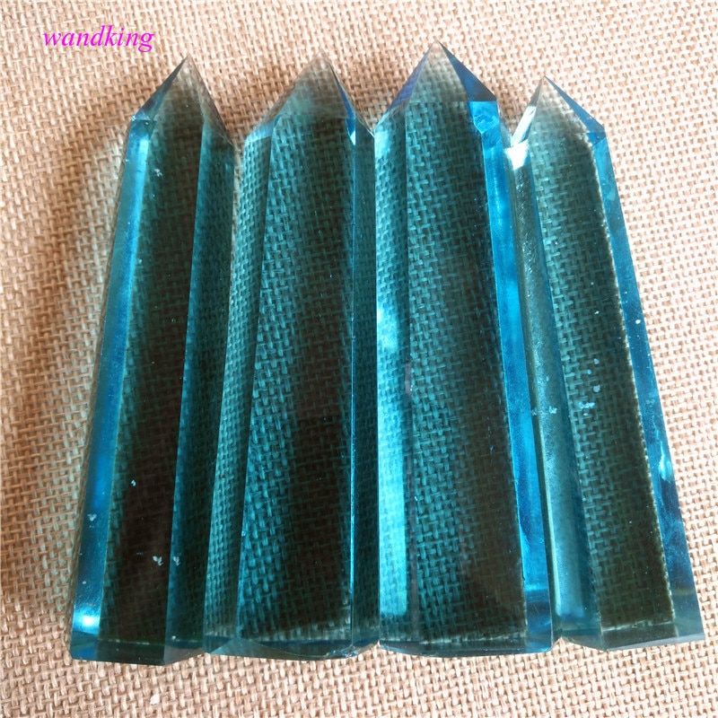 9-10cm) blue smelt quartz crystal wand