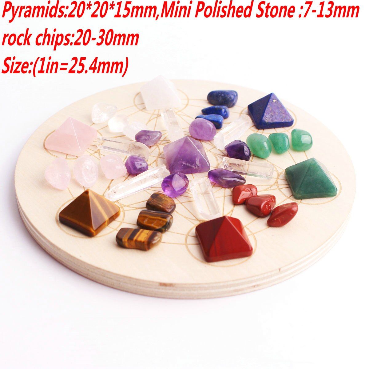 Natural Crystal Wand 7 Chakra Reiki Ball Merkaba Platonic Solid Rune Divination Stone Seven Star Array Base Aquarium Home Decor