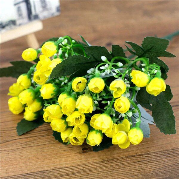1 Bouquet 36 Head Small Bud Roses Artificial Flowers Silk Rose Decorative Flowers Home Decorations for Wedding Fake Flowers