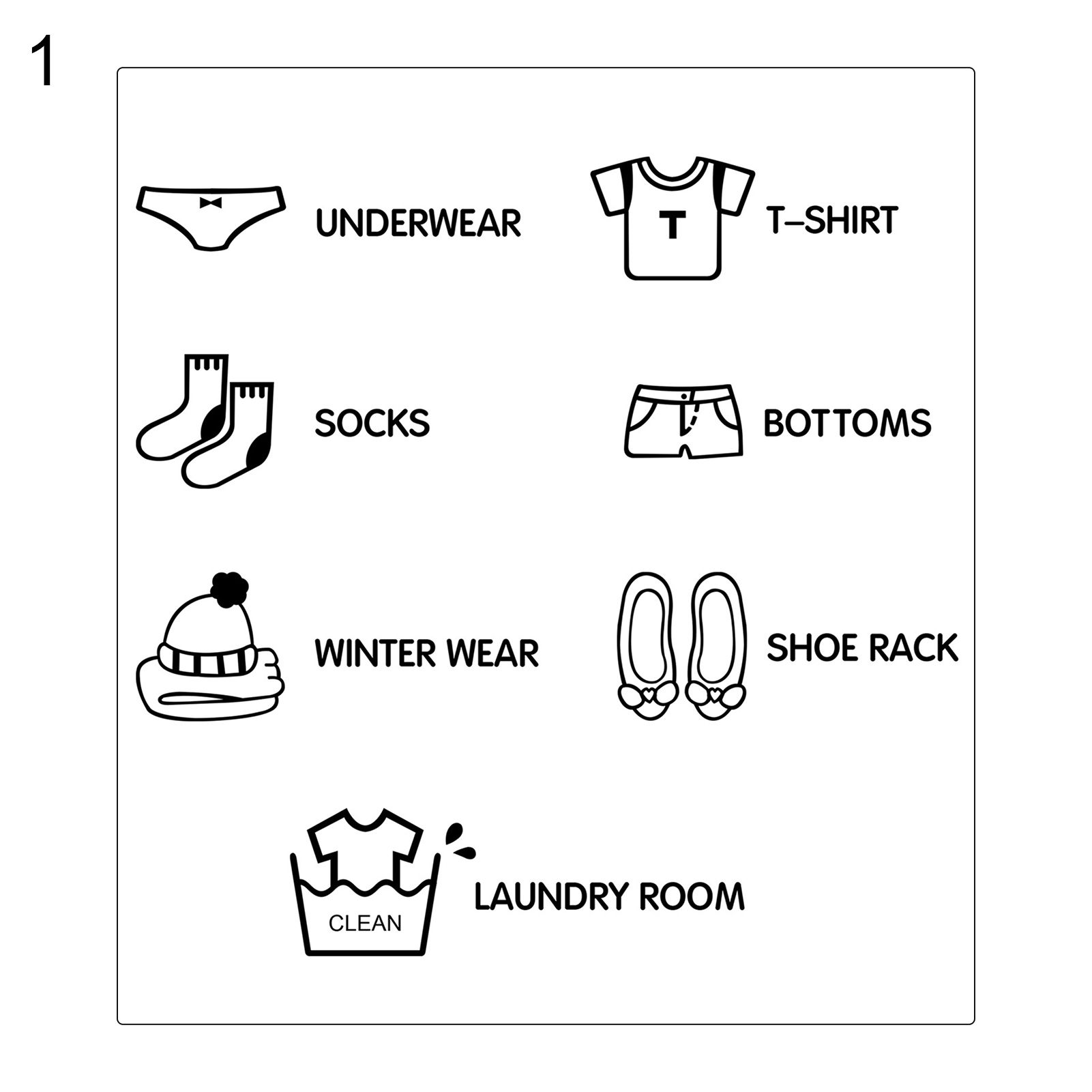7Pcs/Sheet Home Sticker Detachable Lightweight Paper Home Decor Wardrobe Logo Sticker for Household