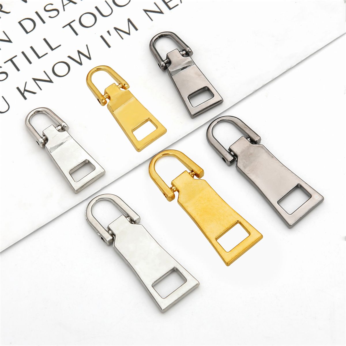 2Pcs/bag Zinc Alloy Detachable Zipper for Zipper Handle Size Fix Detachable Luggage Leather Bag