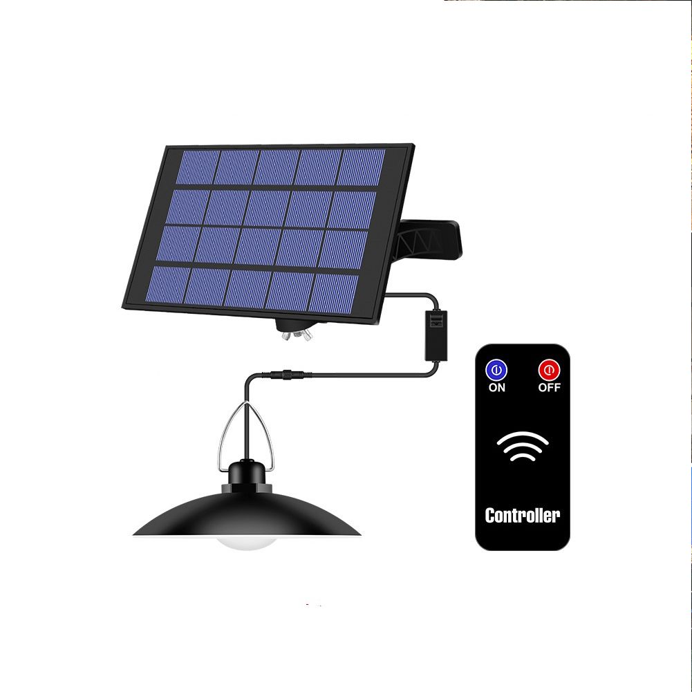 GC Practical Solar  Pendant  Light With Remote Control Ip65 Waterproof Outdoor Garden Patio Shed Led Light Adjustable Lighting Angle color:1 head warm white