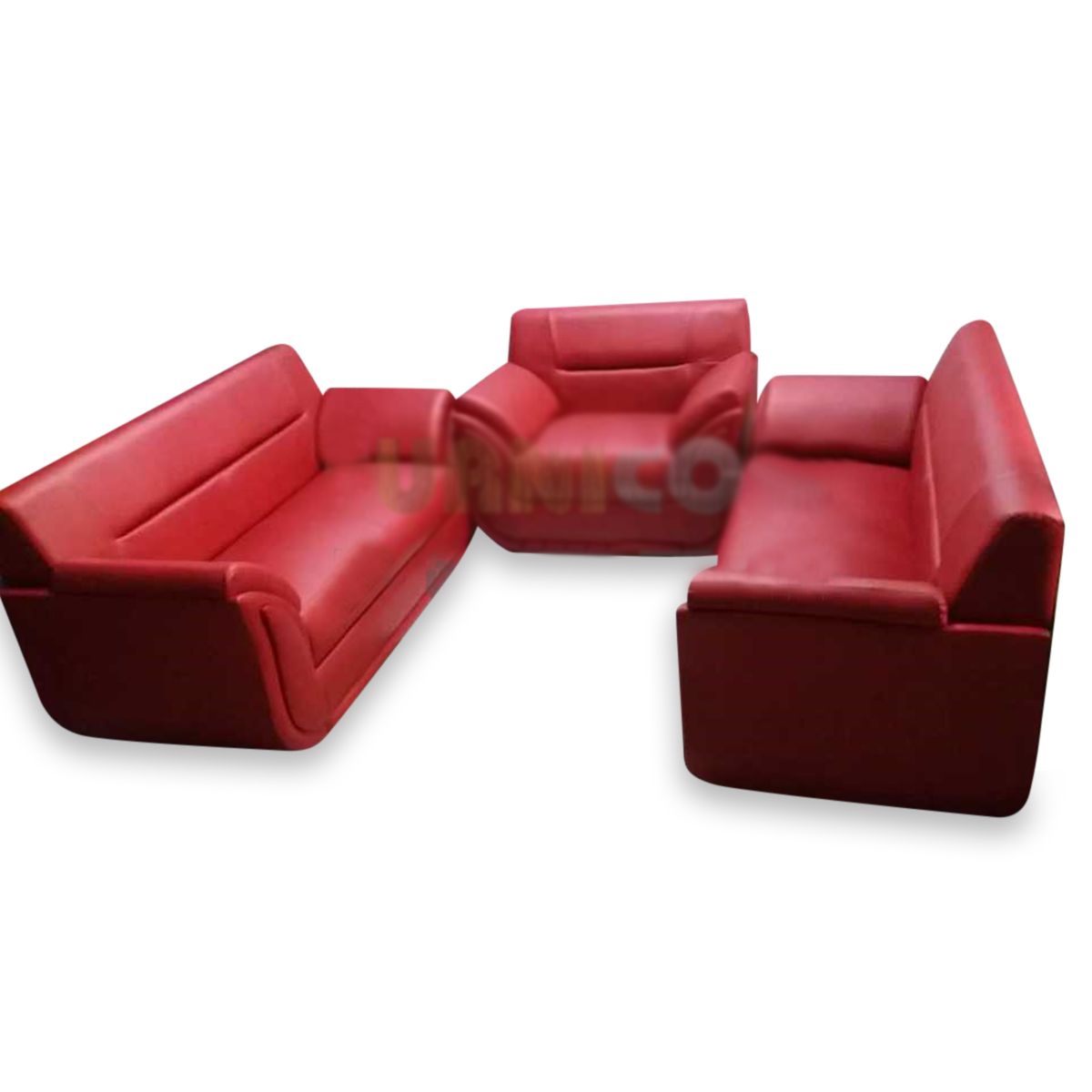 Rolled Arm Fluffy Sofa Set